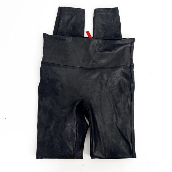 EUC Spanx Faux Black Leather Pants Size Small Tall - Picture 3 of 6